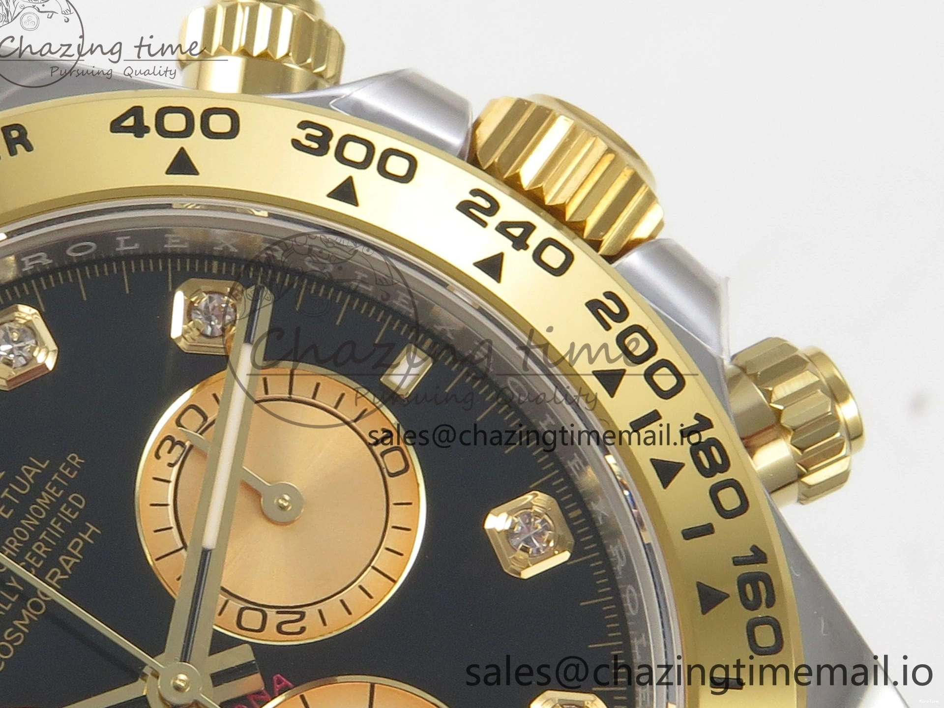 MiroTime 0512 Fashionable Daytona 126503 THBF 1:1 Best Edition Black YG Diamonds Dial on SS YG Bracelet SH 137